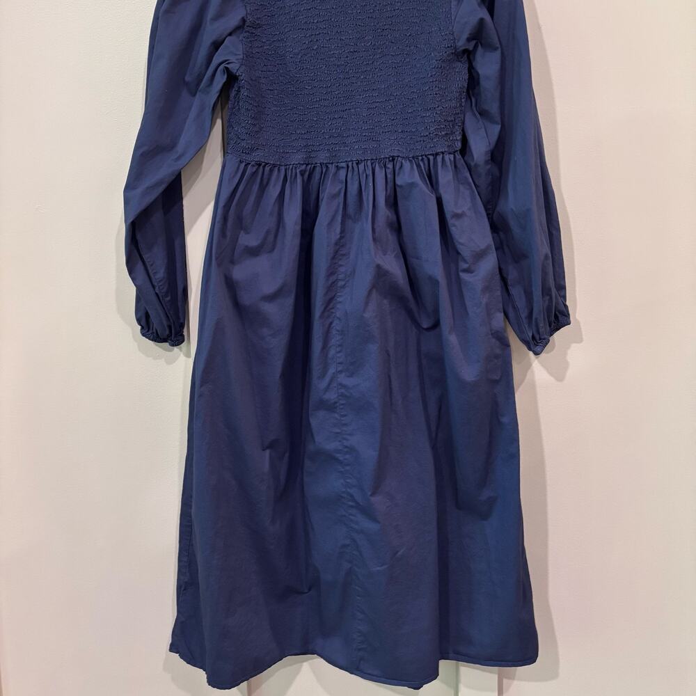Old Navy Midnight Blue Smocked Midi Dress- Size M- Cottagecore- Milkmaid Style - Picture 5 of 6